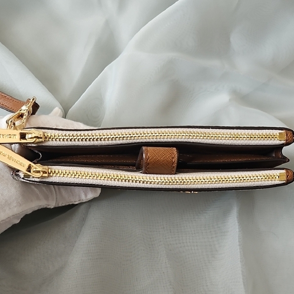 Michael Kors Beige and Brown Wristlet Clutch - Picture 11 of 12